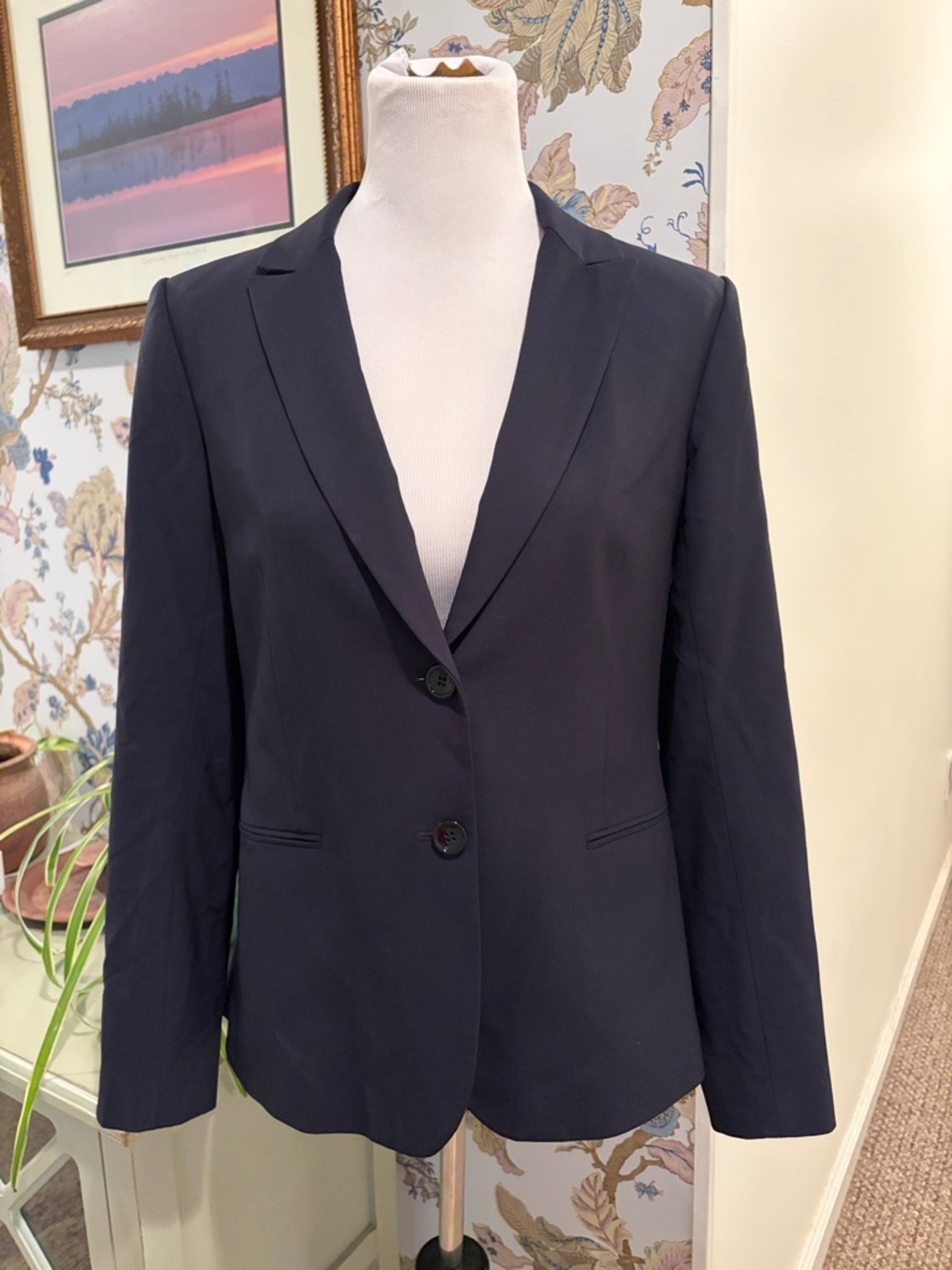 Theory Nichelle Classic Navy Women's Blazer - Tailored Two-Button Jacket